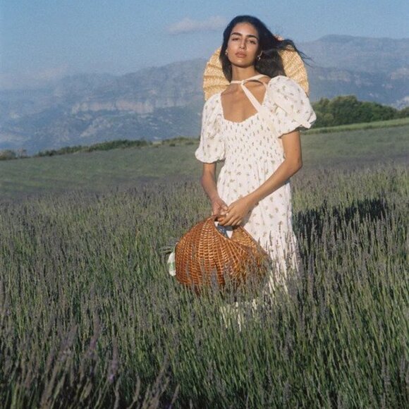 Faithfull the Brand Gianna Midi Dress in Carrie Floral size L NWT - Picture 2 of 11